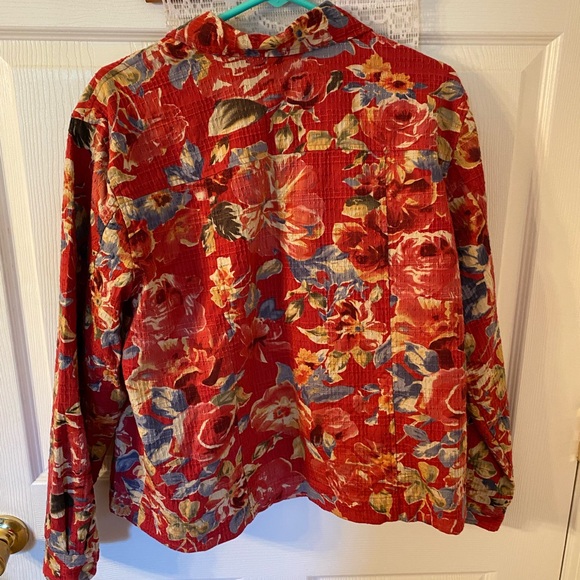 Coldwater Creek Red Floral Women's Blazer - Picture 6 of 7